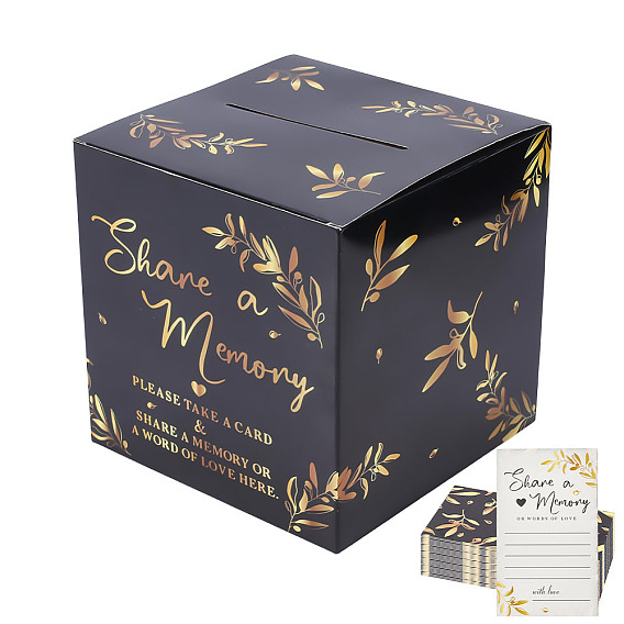 Party Floral Memory Card Box Set, with 50Pcs with Share a Memory Cards