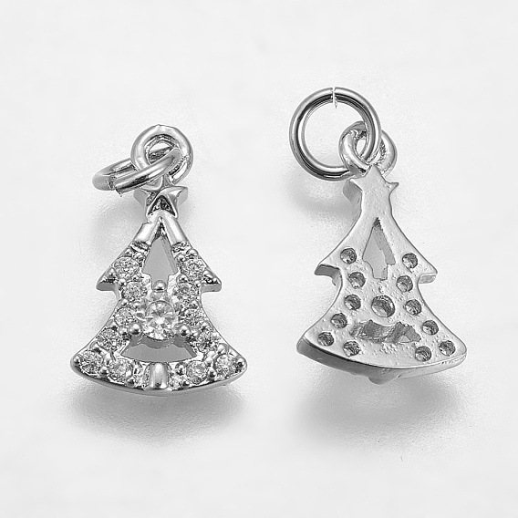 Латунь прелести циркония кубической, рождественская елка