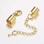 Brass Chain Extender,  with Alloy Lobster Claw Clasps