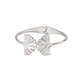 304 из нержавеющей стали манжеты браслеты, гингко лист