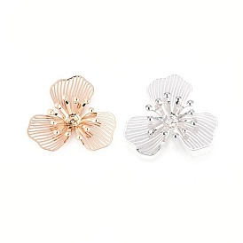 Шапочки и конусы для бусин, латунные, цветок