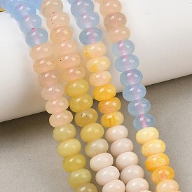 Hilo de abalorios/cuentas de jade natural, teñido, rondelle lisa