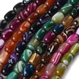 Нити бусин из натурального полосатого агата/полосатого агата (окрашенного и нагретого), колонка