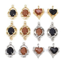 Латунные микропаве прозрачные подвески с фианитом, cmолой, долговечный, стойки покрытие, с блеском порошок