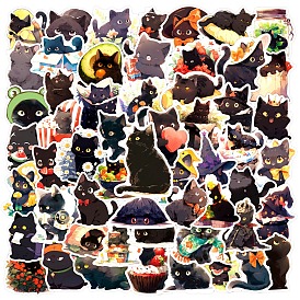 Cat 100Pcs PVC Adhesive Waterproof Stickers Self-Adhesive Stickers, for DIY Photo Album Diary Scrapbook Decoration