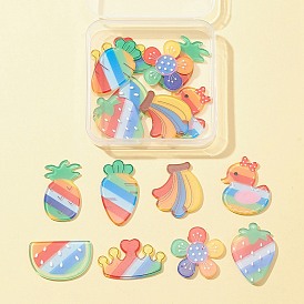 16шт 8 стиль акриловые кабошоны, подходит для шпилек для волос, аксессуары для волос и одежда для украшения, разнообразные