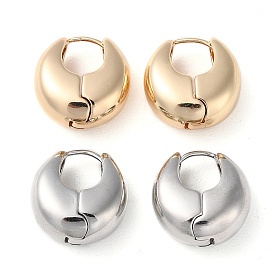 Толстые серьги-кольца из латуни с реечным покрытием, плоско-круглые