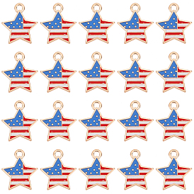 Подвески из эмали и сплава, звезда, золотые