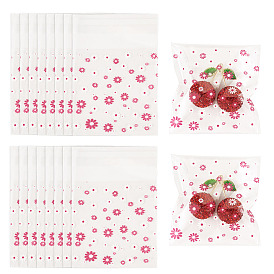 2 пакеты с цветочным принтом, самоклеящиеся целлофановые пакеты OPP, квадратный