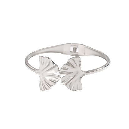 304 из нержавеющей стали манжеты браслеты, гингко лист