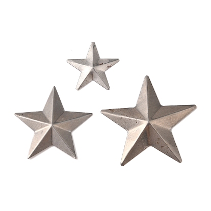 (Liquidación por defectos: eusting) 90 piezas 3 estilo decoraciones de exhibición de hierro, adorno de estrella de metal para navidad