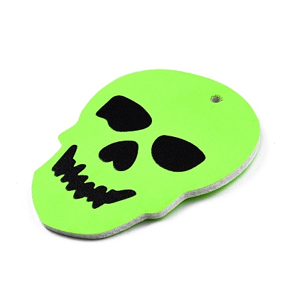 Halloween Theme Imitation Leather Pendants, Skull