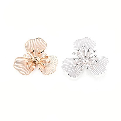 Шапочки и конусы для бусин, латунные, цветок