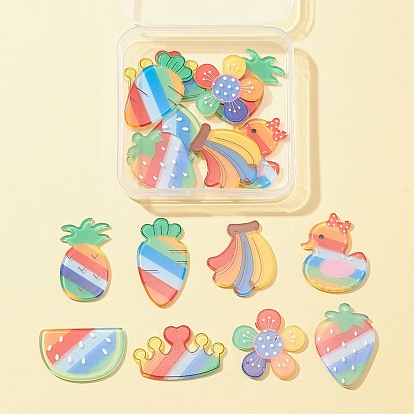 16шт 8 стиль акриловые кабошоны, подходит для шпилек для волос, аксессуары для волос и одежда для украшения, разнообразные