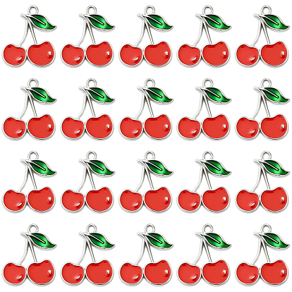 60 шт. Подвески из сплава эмали, вишневое очарование