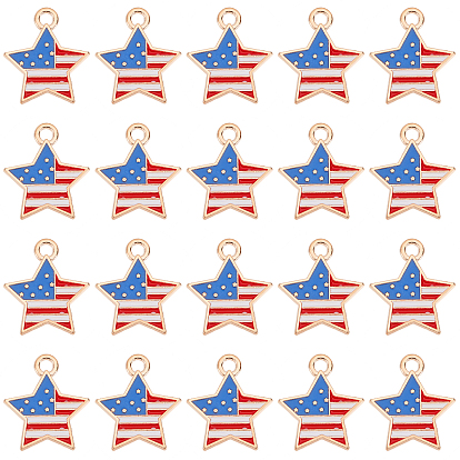 Подвески из эмали и сплава, звезда, золотые