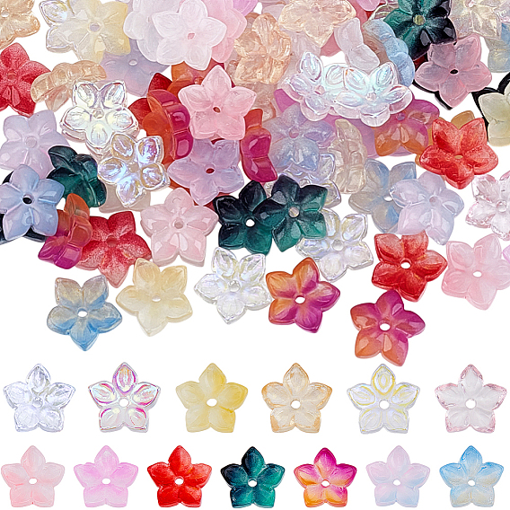 195 шт 13 цвета стеклянные бусины, цветок