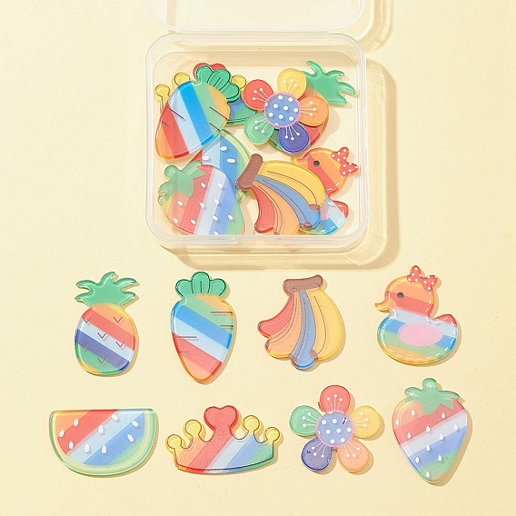 16шт 8 стиль акриловые кабошоны, подходит для шпилек для волос, аксессуары для волос и одежда для украшения, разнообразные