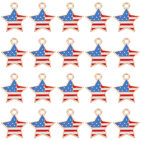 Подвески из эмали и сплава, звезда, золотые