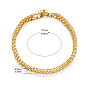 SHEGRACE Brass Chain Bracelets, with Curb Chains and Ball Chains, Real 18K Gold Plated