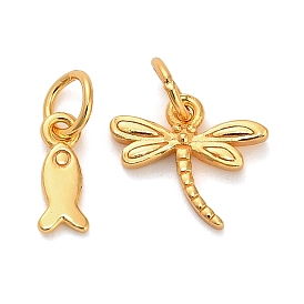 925 подвески-рыбы-драконы из стерлингового серебра, золотые, с перемычками и 925 штампом