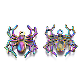 Thème halloween 201 pendentifs en acier inoxydable, charme d'araignée