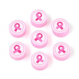 Бусины из полимерной глины , плоский круглый с лентой