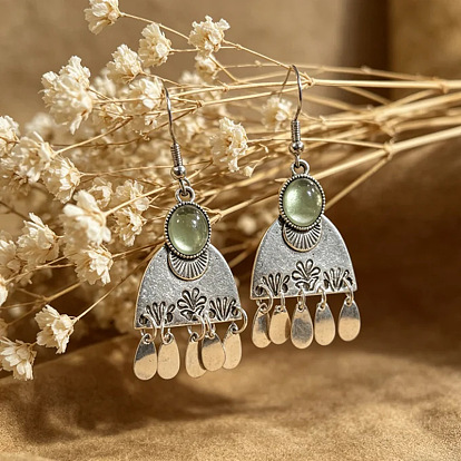 Boucles d'oreilles chandelier en résine et alliage pour femmes, arc