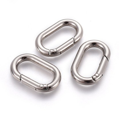 Сплав цинка застежками ключевых, пружинные затворы, овальные кольца