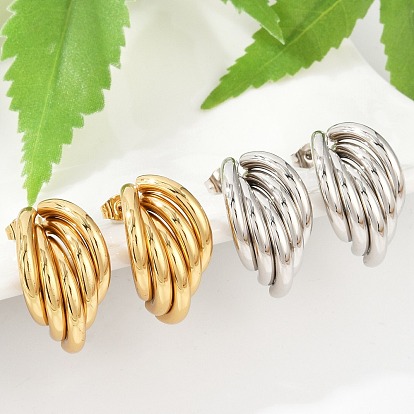 201 из нержавеющей стали серьги, с 304 штифтов из нержавеющей стали, вакуумное покрытие pvd, банан