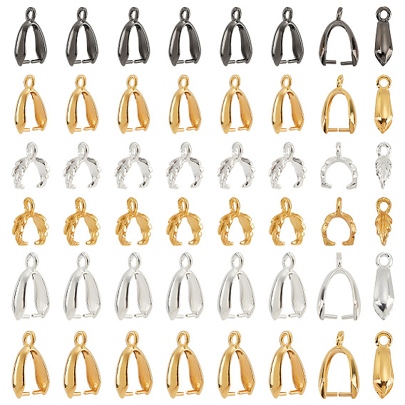 120шт. 6 стиль сплава и латуни ледорубы зажимные скобы для изготовления подвески, разнообразные