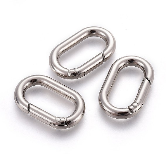 Сплав цинка застежками ключевых, пружинные затворы, овальные кольца