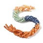 Нити бусин из натурального авантюрина желтого/зеленого/синего/красного цвета, стиль градиента, круглые
