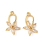 Латунь с подвесками из прозрачного кубического циркония, цветок, без никеля 