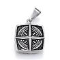 304 Stainless Steel Pendants, Square