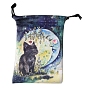 Printed Velvet Packing Pouches, Drawstring Bags, for Presents, Party Favor Gift Bags, Rectangle