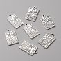Zinc Tibetan Style Alloy Pendants, Antique Silver, Rectangle with Tarot Cards Pattern
