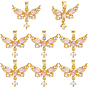 8 кулоны из латуни с микрочастицами и кубическим цирконием., бабочки прелести