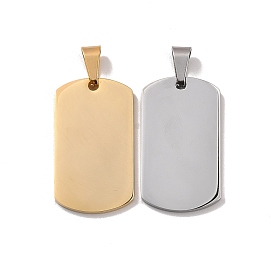 304 подвески из нержавеющей стали, пустая бирка с зеркальной полировкой, прямоугольные