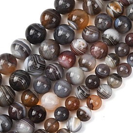 Природные Ботсвана агат бисер нитей, гладкий круглый