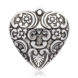 Coeur pendentifs en plastique ccb, 50x49x17mm, Trou: 4mm