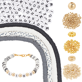 Набор для поиска поделок для изготовления ювелирных изделий, включая круглые пластиковые ccb, акриловые буквы и дисковые бусины из полимерной глины