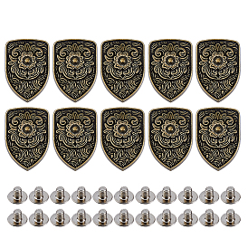 10шт. декоративные заклепки из сплава, с железным винтом, для кошелька, , украшение кожаных ремесел, щит