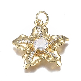 Anhänger aus mikroklarem Zirkonoxid aus Messing, langlebig überzogen, Blume