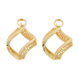 Латунные подвески, ромб, с целью перехода в кольце, без кадмия и без свинца, стойки покрытие, долговечный, ромб