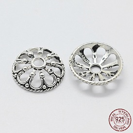 Thailand Sterling Silver Bead Caps, Apetalous, with 925 Stamp