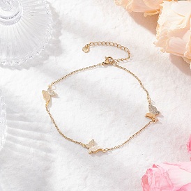 304 женские браслеты на ногу из нержавеющей стали с цепочкой-бабочкой