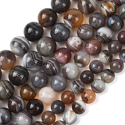 Природные Ботсвана агат бисер нитей, гладкий круглый