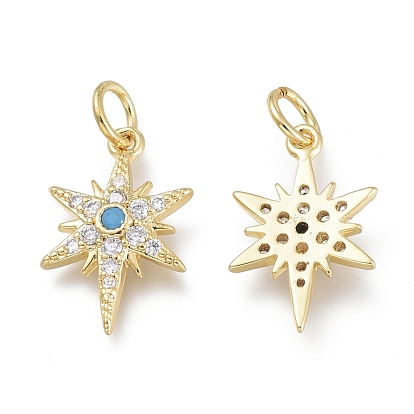 Латунные микропаве прозрачные кубические циркониевые подвески, с прыжковых колец, долговечный, звезда