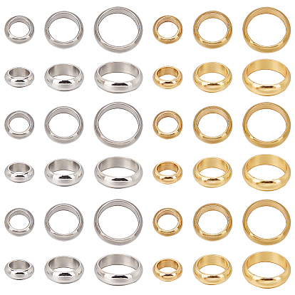 96 шт. 6 стили 201 проставки из нержавеющей стали, плоский круглый / кольцо